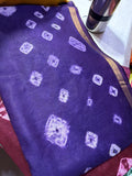 Wave Bhandhini Cotton Silk Saree with Gold Border