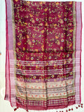 Elegant Maroon Pen Kalamkari Saree