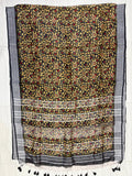 Zet Black Linen Kalamkari Saree