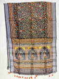 Chocolate Brown Kalamkari Linen Saree